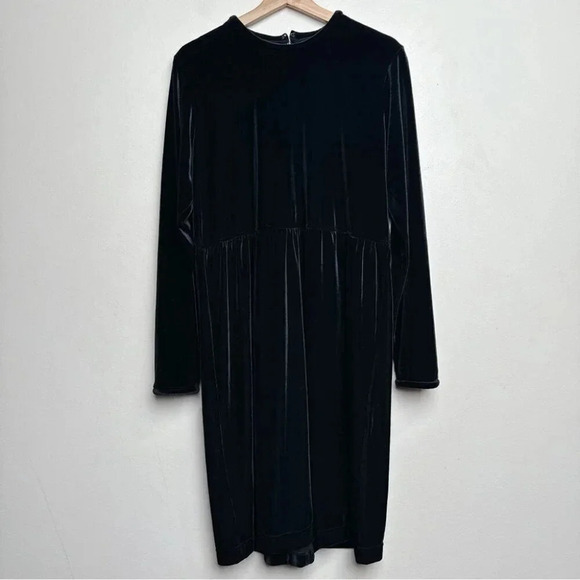 Vintage Talbots Womens Size M Mock Neck Long Sleeve Elastic Waist Velvet Dress - Picture 4 of 16